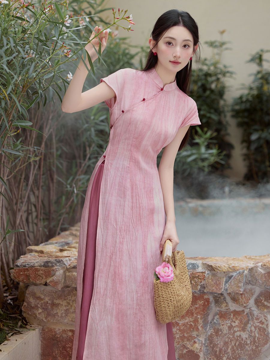 Ao Dai Vietnam Dress - Vestido longo vintage com calça feminina,