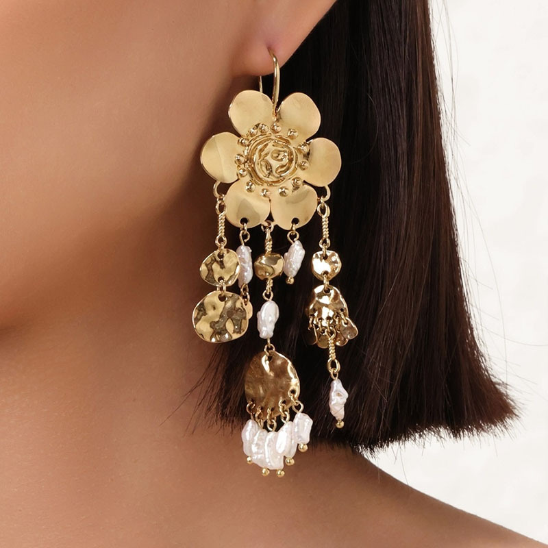 Ethnic Fashion Show - Brincos redondos exagerados com borla de