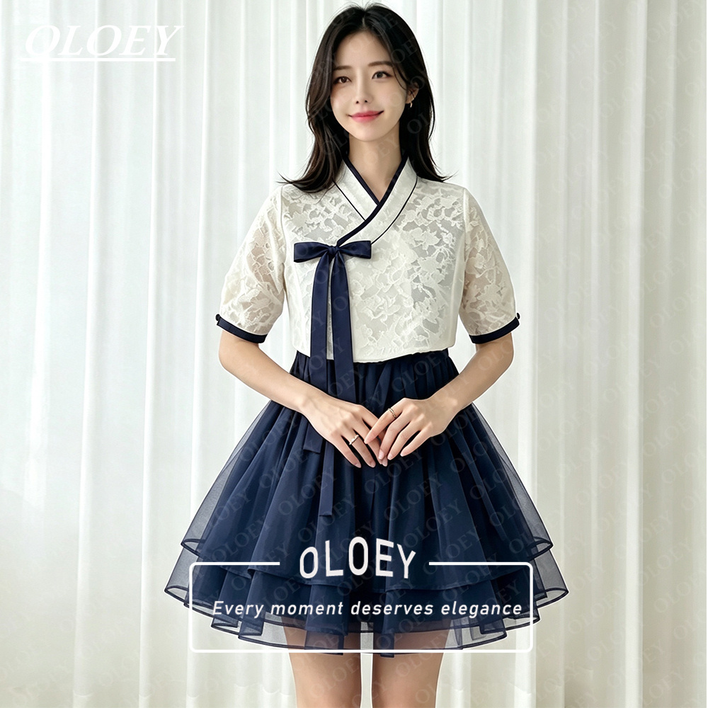 Hanbok Modern Set - Conjunto de Hanbok Curto Preto Moderno