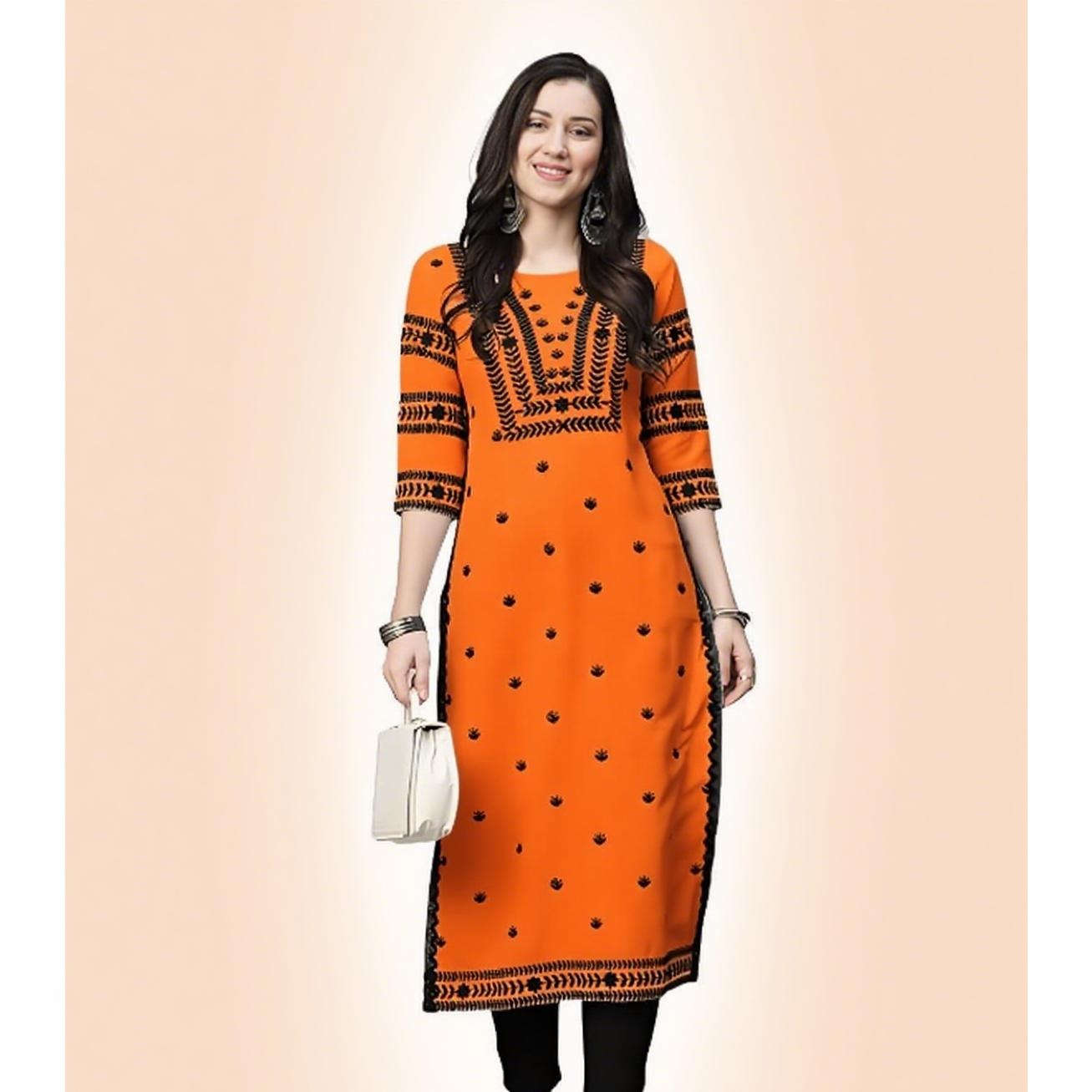 Ethnic Fashion Kurtis - Muçulmano kurt flores moda feminina confortável