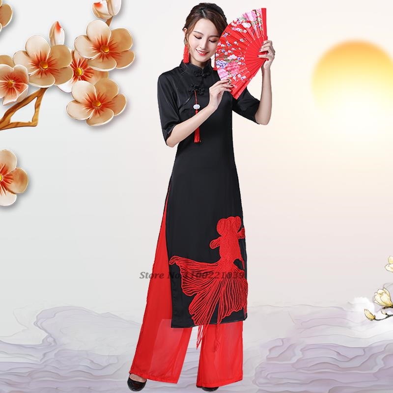 Ao Dai Vietnam Dress - 2026 Conjunto Qipao Vintage Vietnamita com