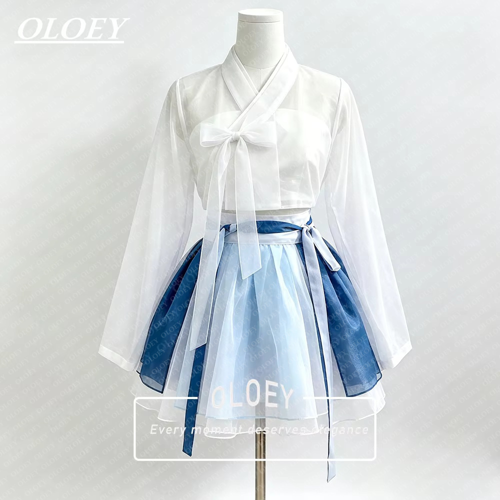 Hanbok Modern Set - OLOEY Vestido Moderno Coreano Hanbok Curto