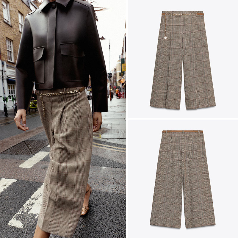 Cintura alta solta xadrez long - Ethnic Clothing & Online Fashion Store Khaadi Us avaliação e preço