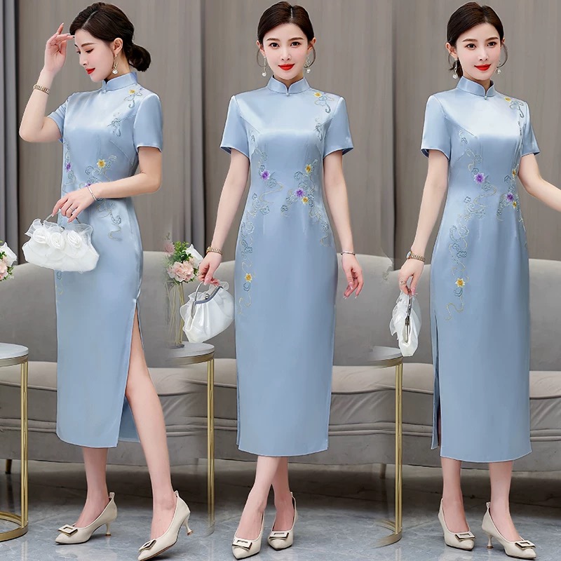 Feminino estilo étnico aodai c - Ao Dai Vietnam Dress avaliação e preço