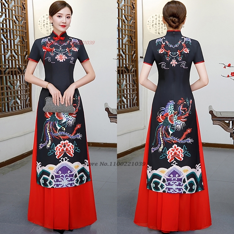 Vestido Qipao Chinês Aprimorad - Ao Dai Vietnam Dress avaliação e preço