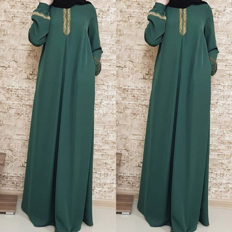Estilo étnico muçulmano impres - Ethnic Gown avaliação e preço