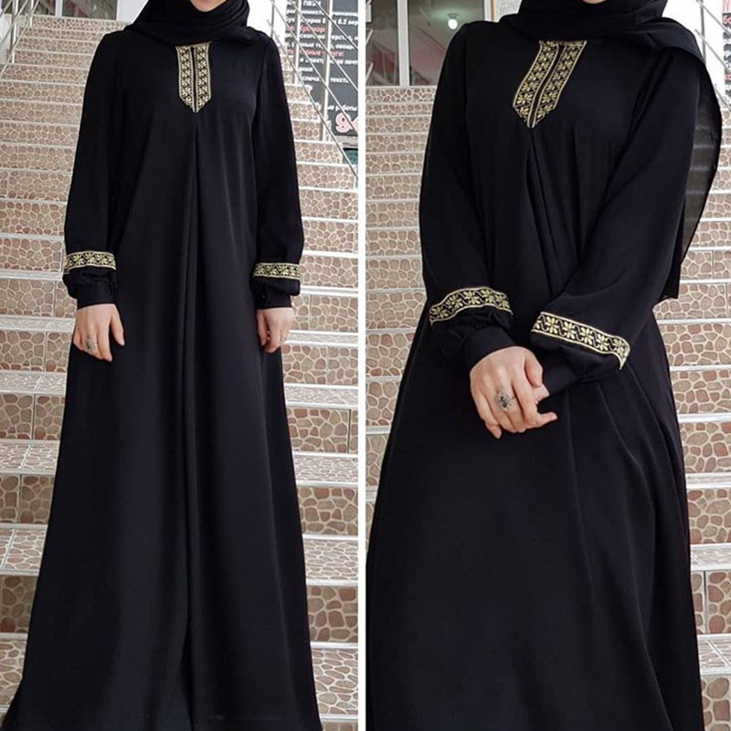 Estilo étnico muçulmano impres - Ethnic Gown avaliação e preço