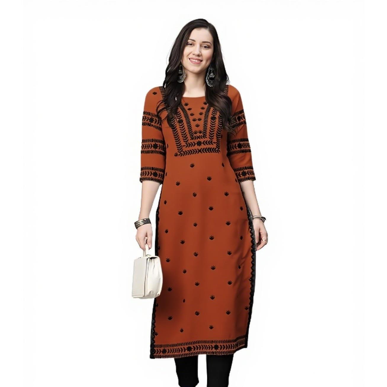 Muçulmano kurt flores moda fem - Ethnic Fashion Kurtis avaliação e preço