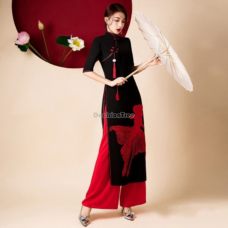 Qipao de Dança Clássico e Eleg - Ao Dai Vietnam Dress avaliação e preço