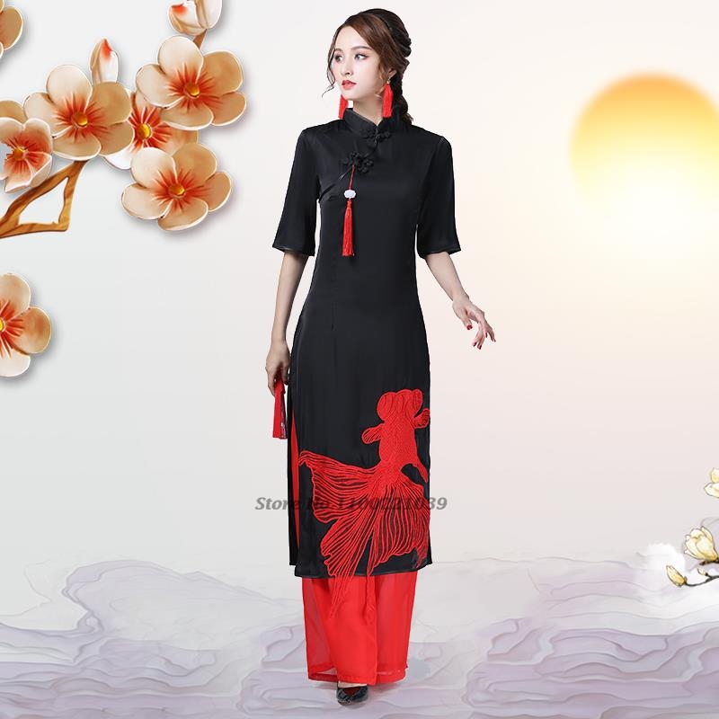 2026 Conjunto Qipao Vintage Vi - Ao Dai Vietnam Dress avaliação e preço