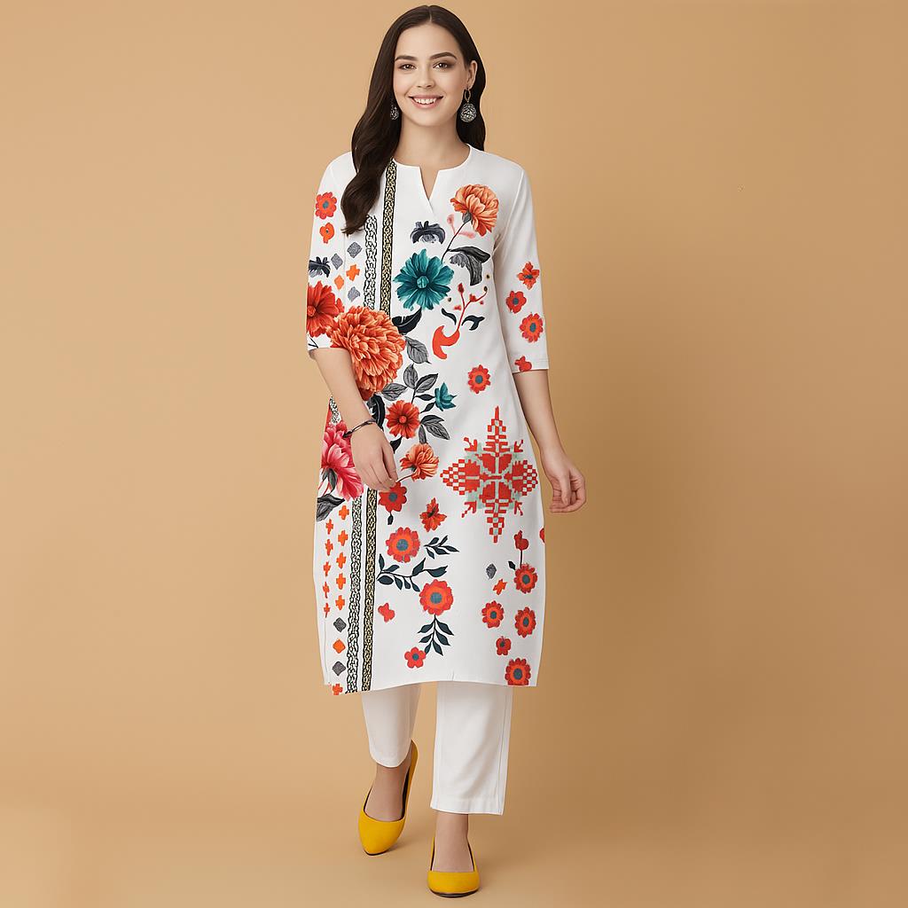 Flores muçulmanas kurt natal f - Ethnic Fashion Kurtis avaliação e preço