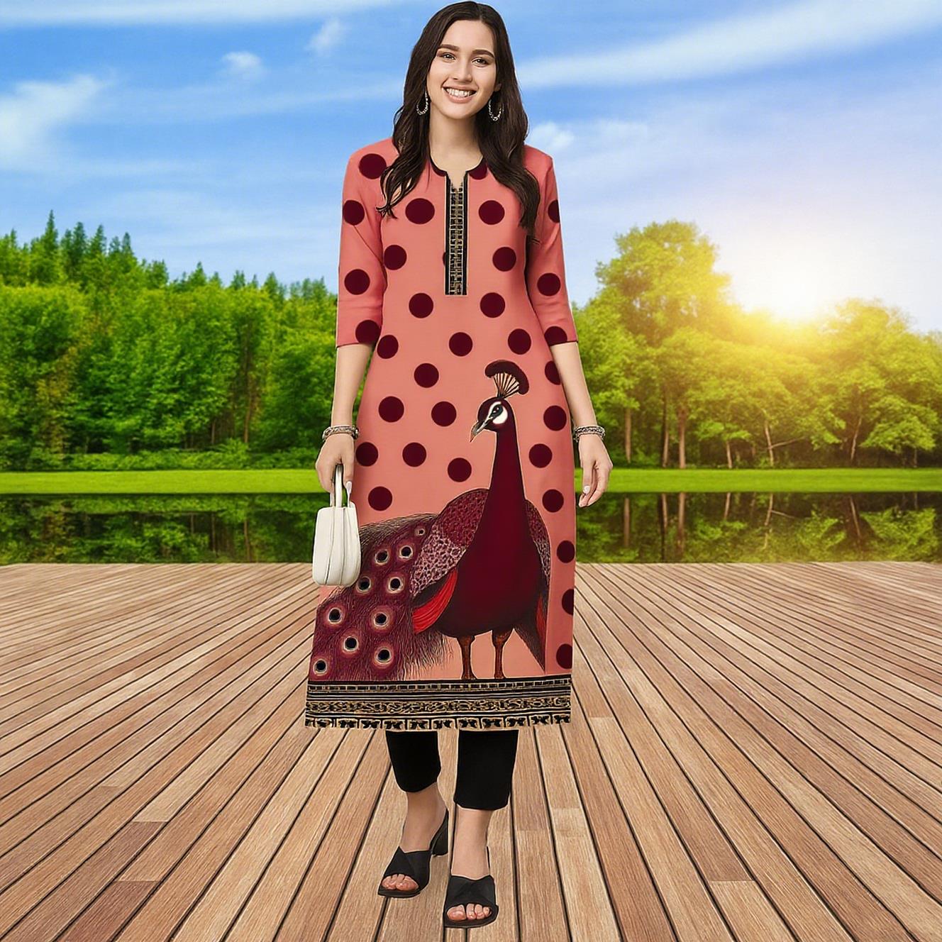 Muçulmano kurt feminino casual - Ethnic Fashion Kurtis avaliação e preço