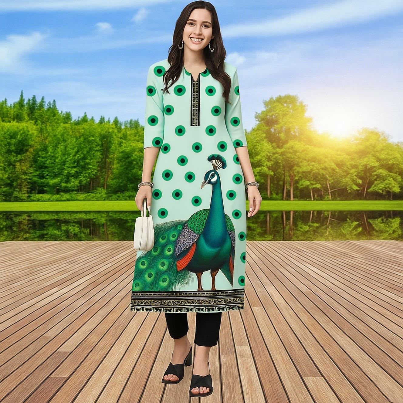 Muçulmano kurt feminino casual - Ethnic Fashion Kurtis avaliação e preço