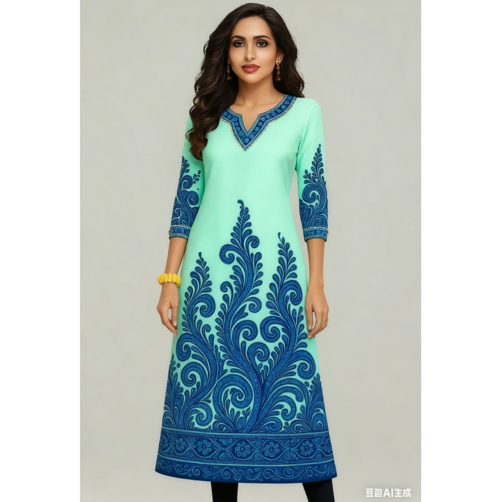 Muçulmano kurt flores moda fem - Ethnic Fashion Kurtis avaliação e preço